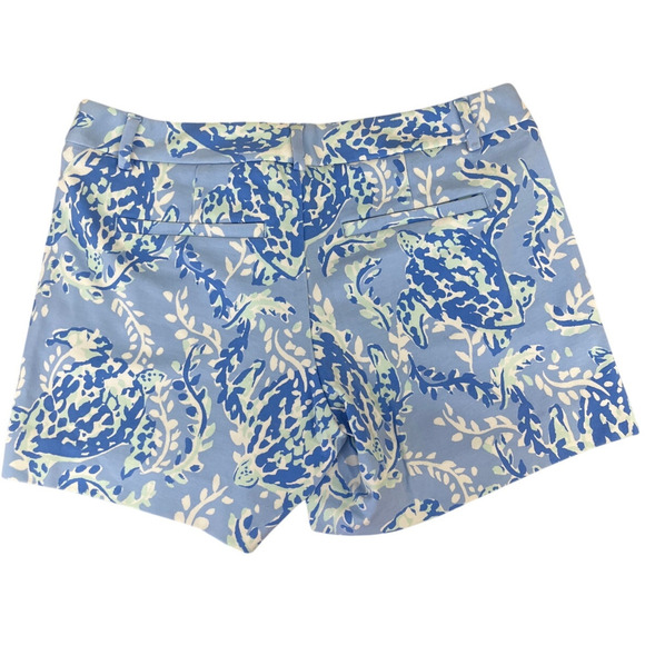 Lilly Pulitzer Callahan Knit Shorts 2 Blue Periwinkle Turtley Awesome Turtles - Picture 2 of 8